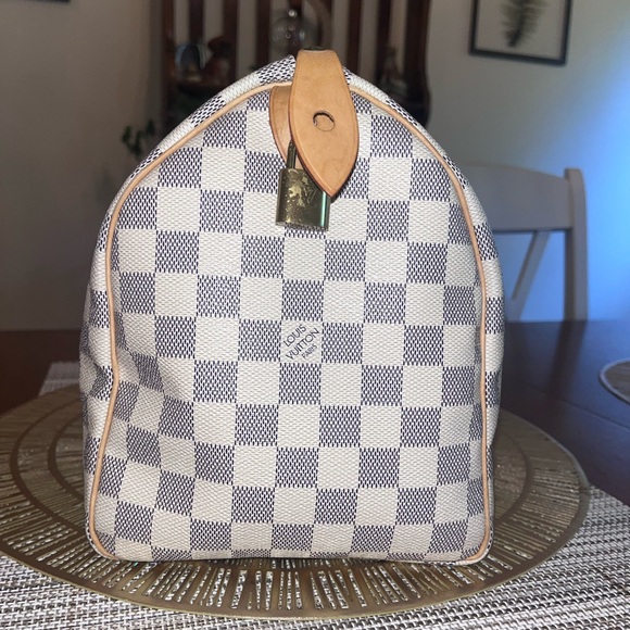❤️ LOUIS VUITTON Speedy Bandoulière 30 handbag Damier Azur canvas. 👜 - Picture 5 of 16